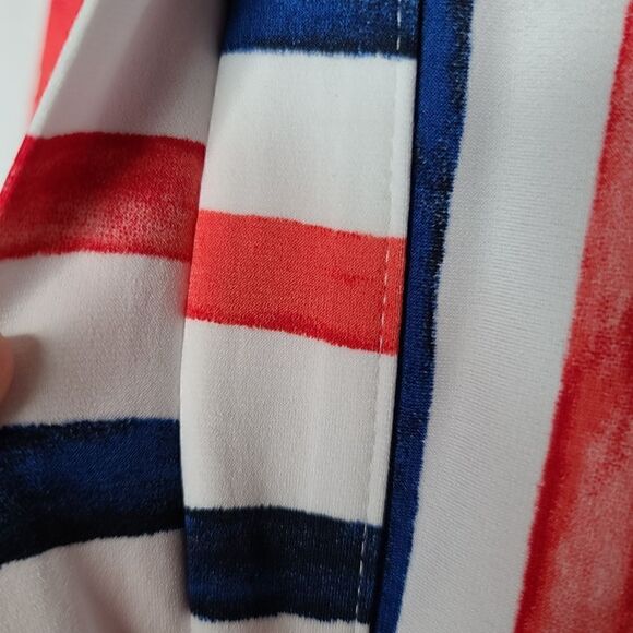 26W 28W Midi Crepe Skirt Red Blue Pockets Pull on - Picture 7 of 10